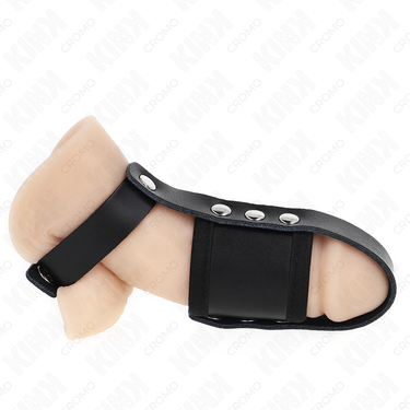 Anello per Pene in Pelle Regolabile con Cinturino Divisore KINK